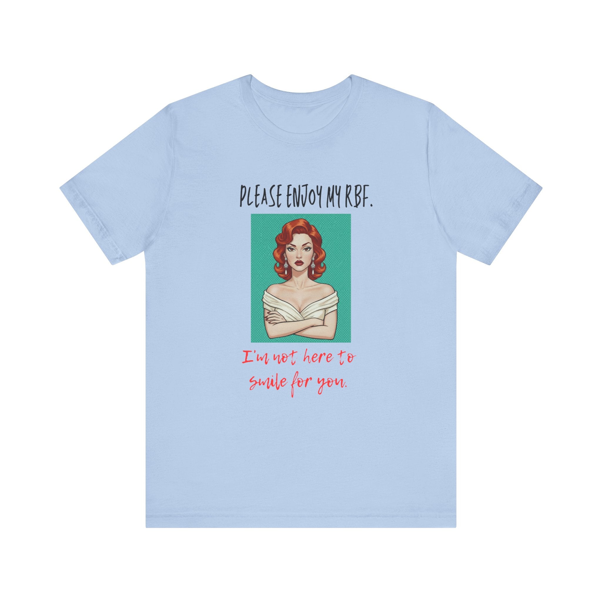 I'm Not Here To Smile For You Shirt, Sassy RBF Pop Art Tee Women, Funny Resting Face Gift for Her, Retro Comic T-Shirt