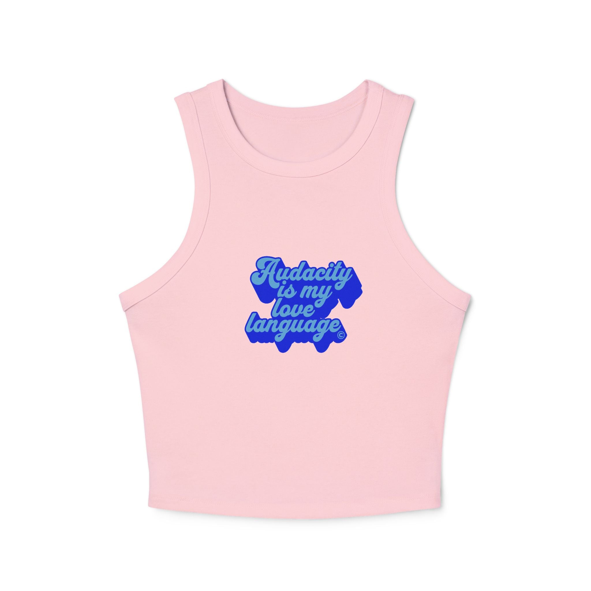 Audacity Is My Love Language Tank Top (Blue on Blue)