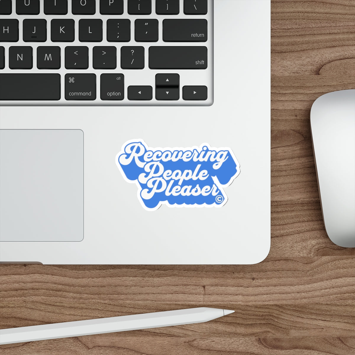 Recovering People Pleaser Die-Cut Sticker (Blue/White)