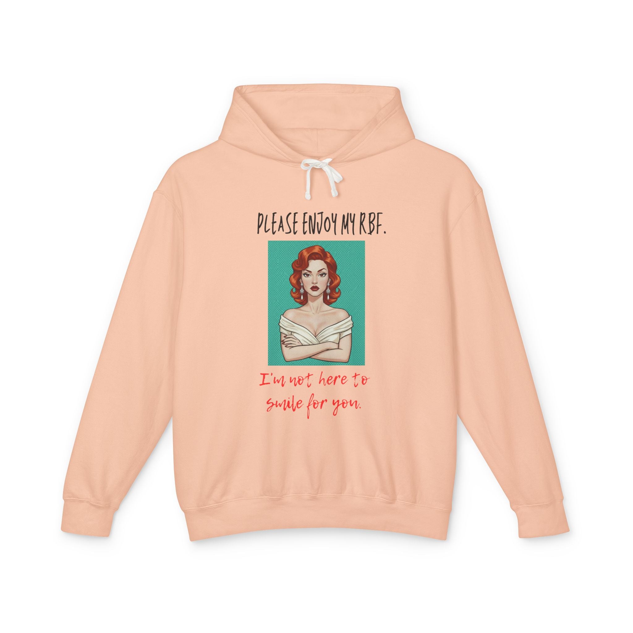I'm Not Here To Smile For You Hoodie, Sassy RBF Pop Art Sweatshirt Women, Funny Resting Face Gift for Her, Retro Hooded Sweatshirt