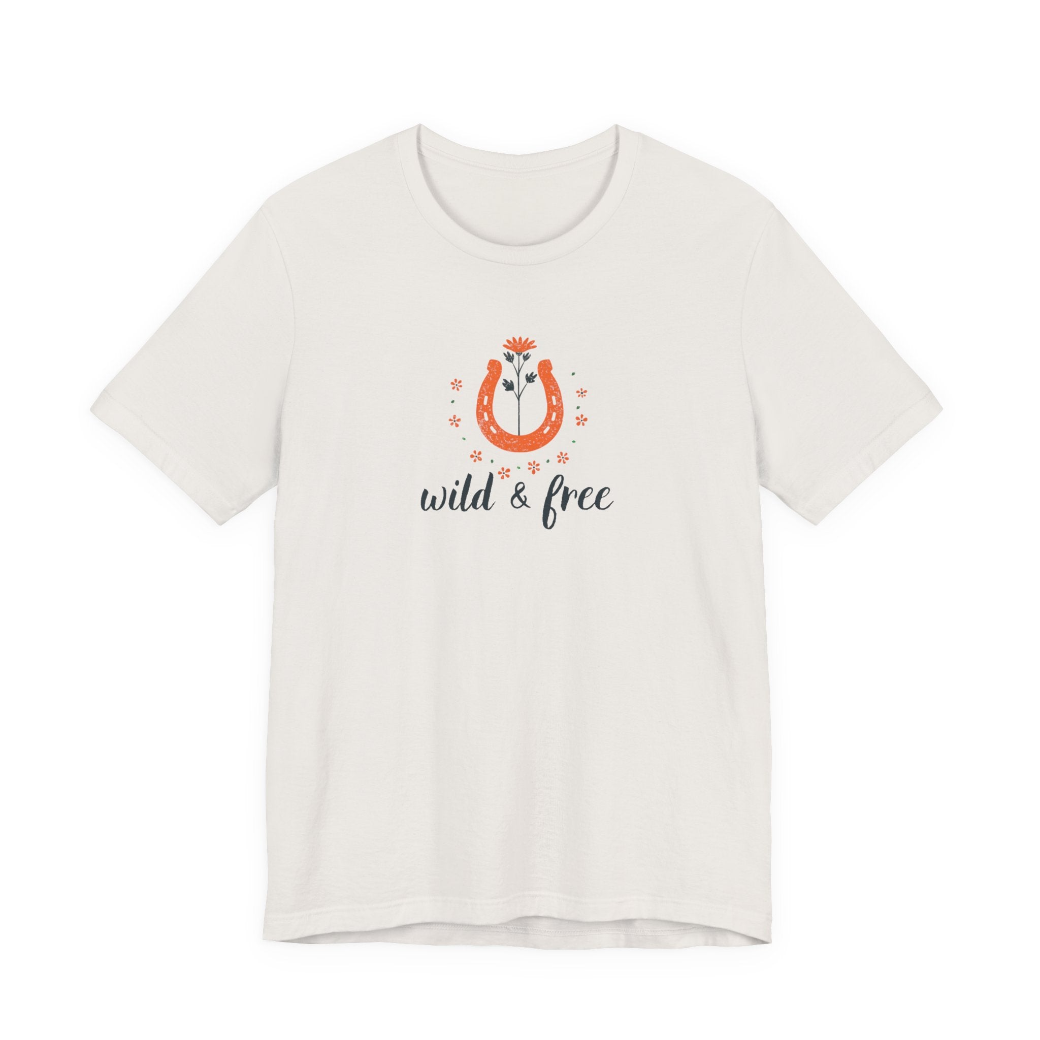 Wild And Free Shirt, Retro Western Graphic Tee Women, Boho Cowgirl Gift, Horseshoe Wildflower T-Shirt, Country Tee