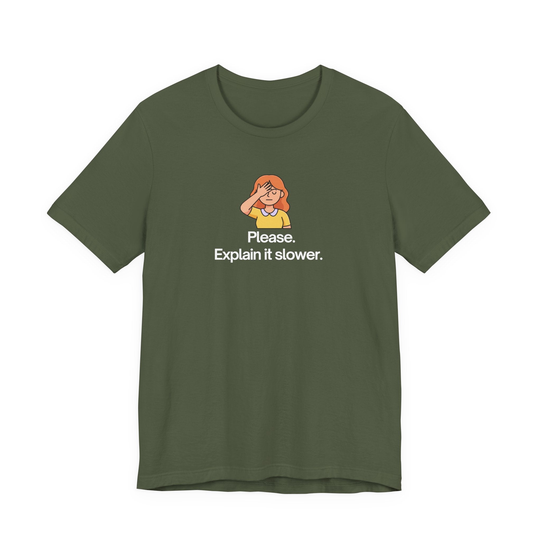 Please Explain It Slower Shirt, Funny Facepalm Graphic Tee Women, Sarcastic Anti Mansplaining Gift, Feminist Statement Tee