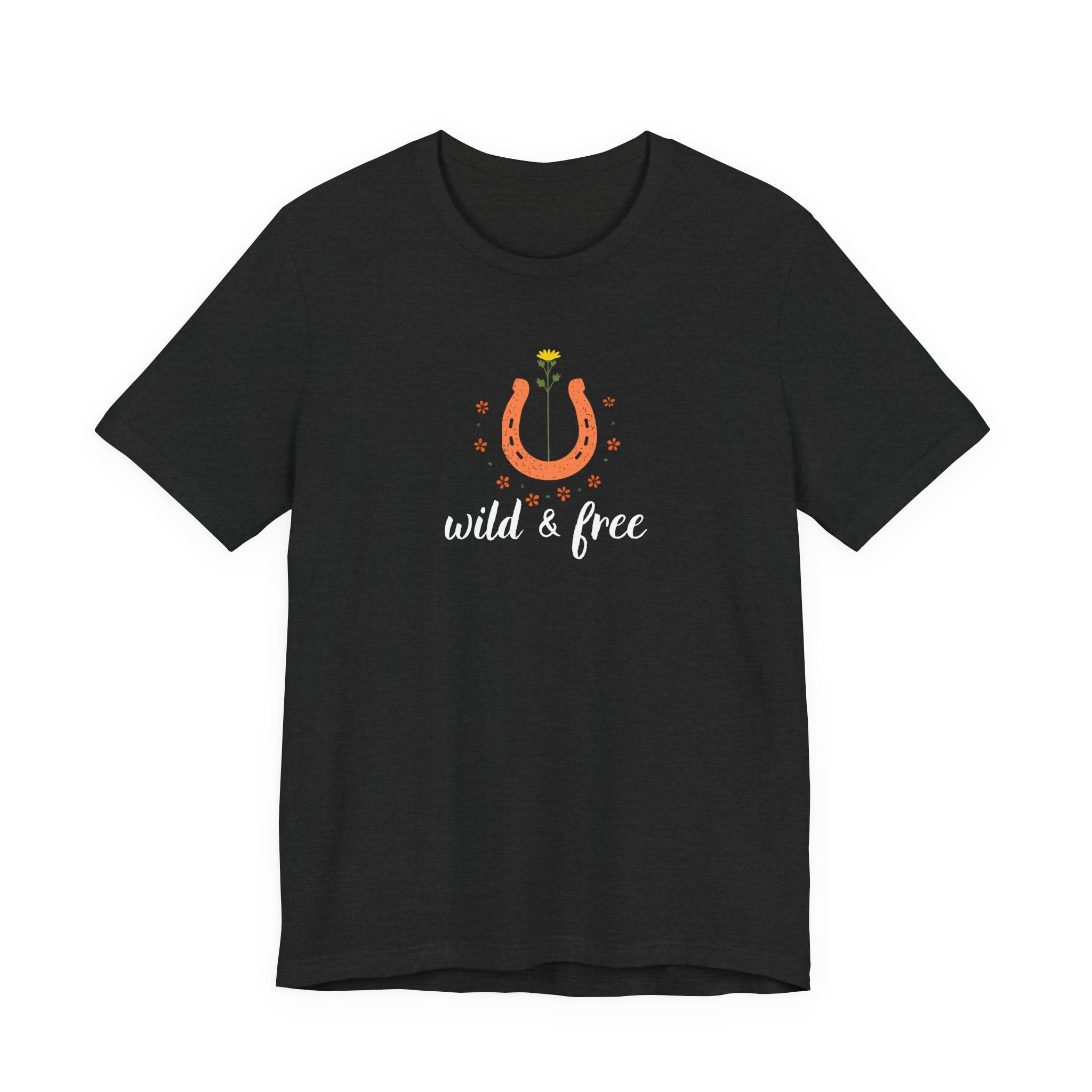 Wild And Free Shirt, Retro Western Graphic Tee Women, Boho Cowgirl Gift, Horseshoe Wildflower T-Shirt, Country Tee