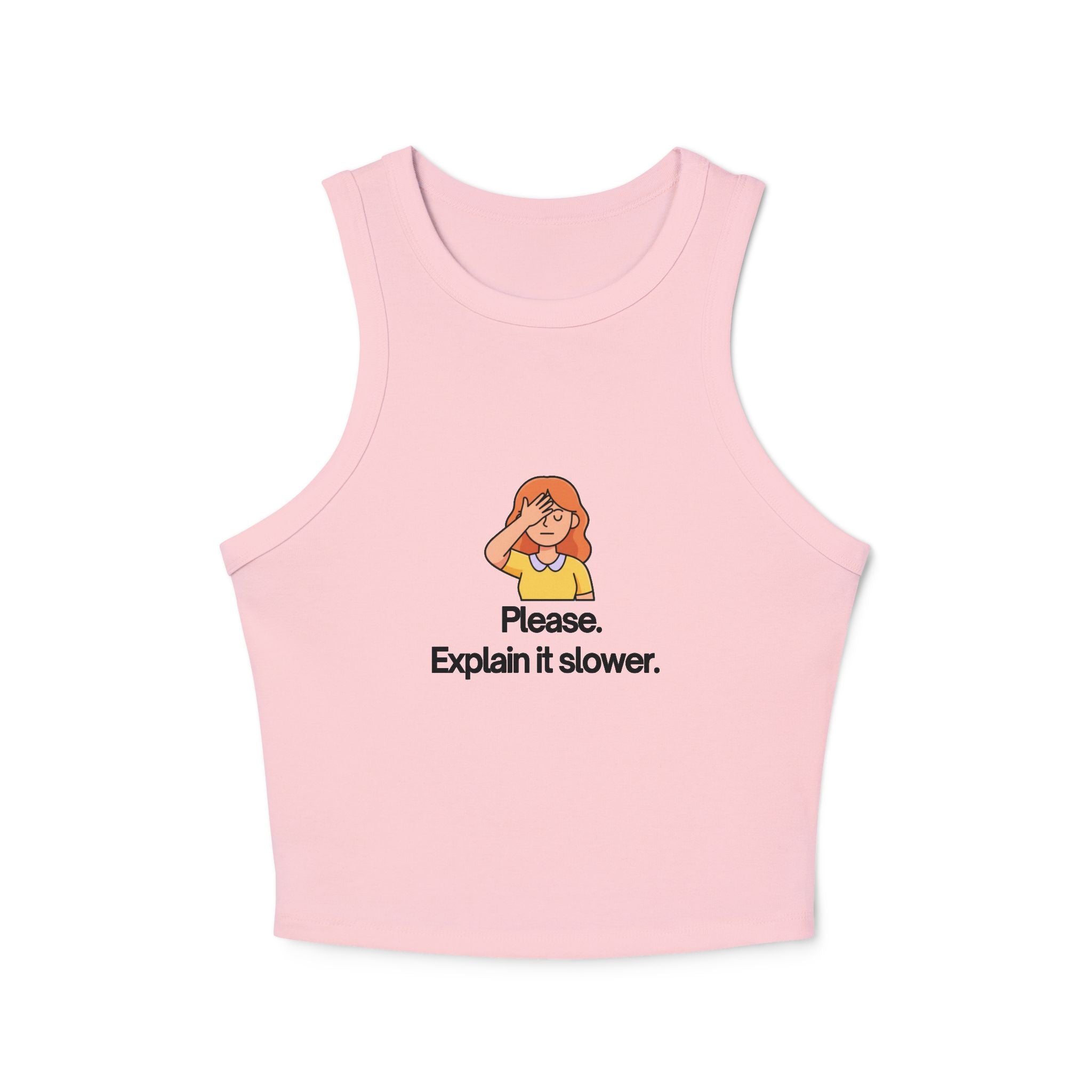 Please Explain It Slower illustration tank top | Racerback Crop Tank