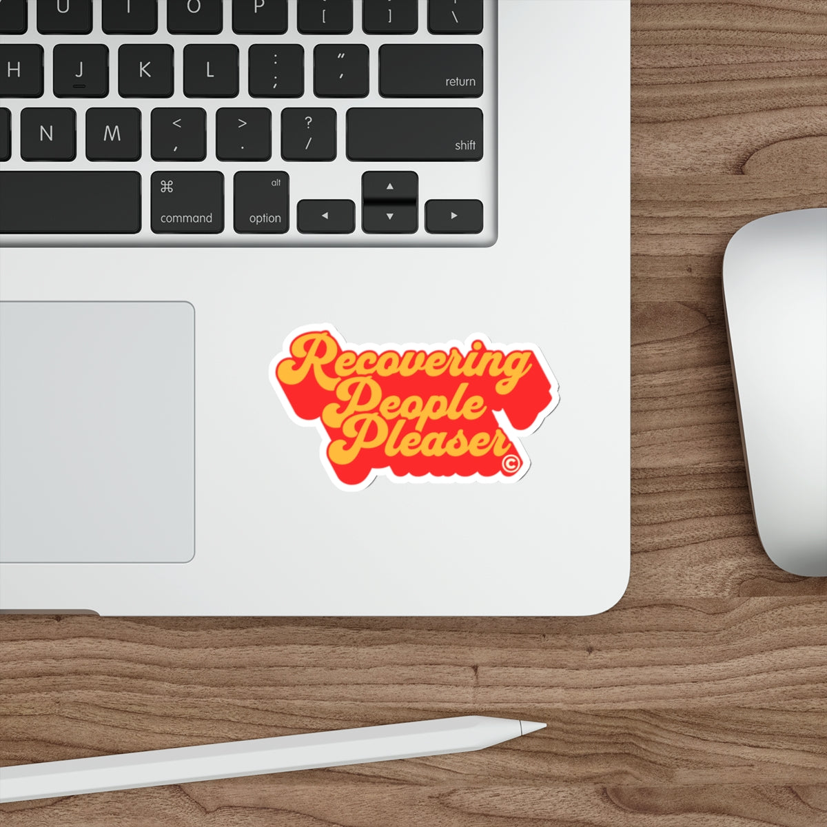 Recovering People Pleaser Die-Cut Sticker (Red/Yellow)