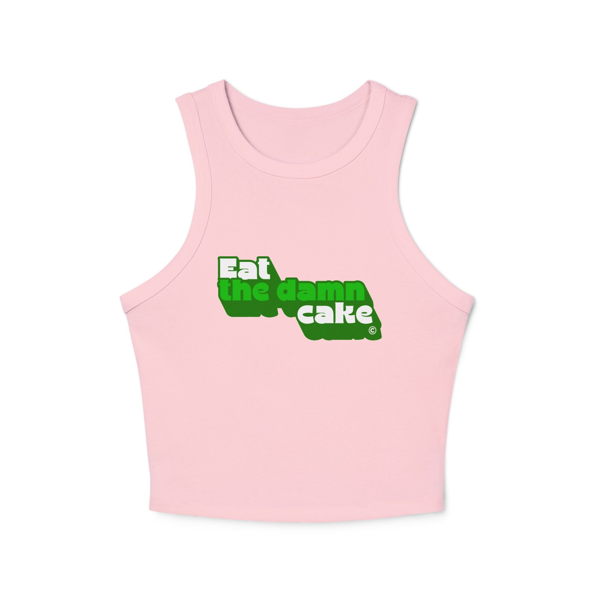 Eat the Damn Cake tank top (green on green)