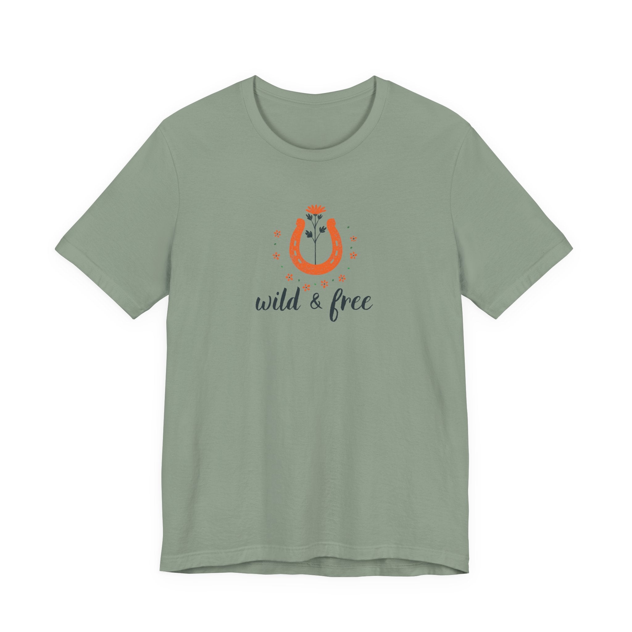 Wild And Free Shirt, Retro Western Graphic Tee Women, Boho Cowgirl Gift, Horseshoe Wildflower T-Shirt, Country Tee