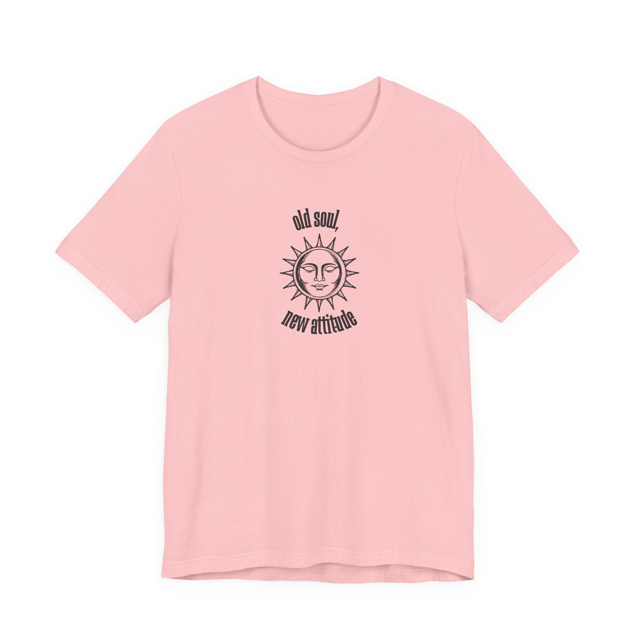 Old Soul New Attitude Shirt, Celestial Sun Graphic Tee for Women, Boho Vintage Gift, Sun Face T-Shirt, Star Moon Tee