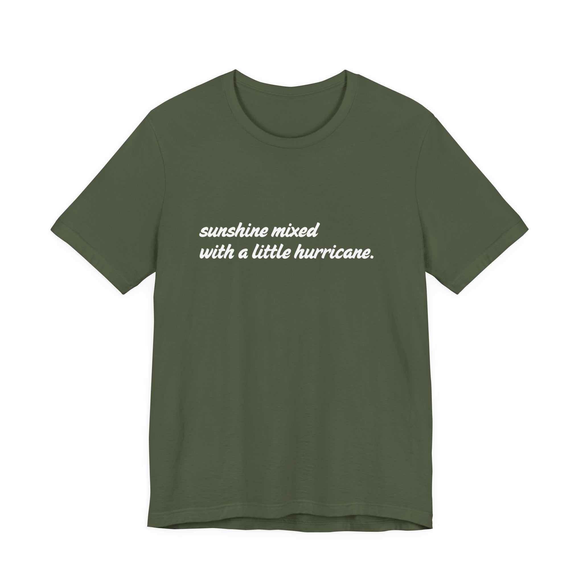 Sunshine Mixed With A Little Hurricane Shirt, Funny Script Tee Women, Sassy Gift for Her, Southern T-Shirt, Statement Tee