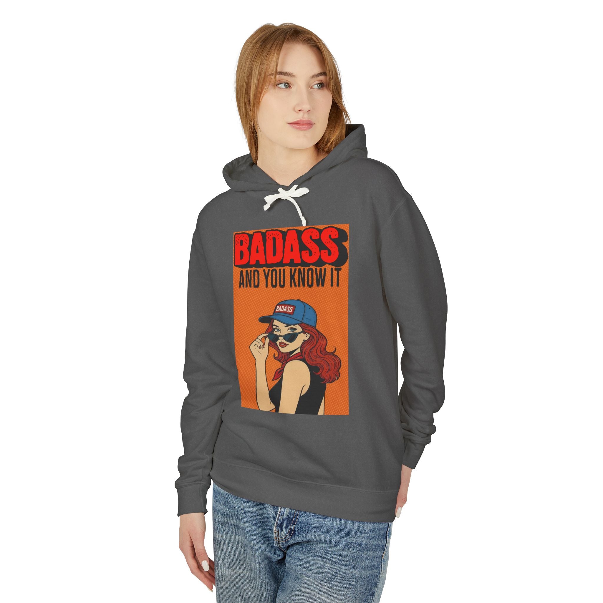 Badass And You Know It Hoodie, Retro Pop Art Comic Sweatshirt Women, Sassy Cowgirl Gift for Her, Confident Hooded Sweatshirt