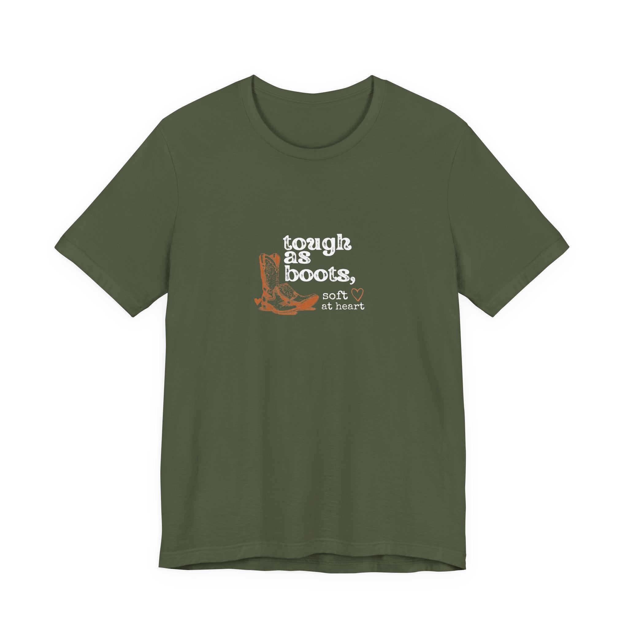 Tough As Boots Soft At Heart Shirt, Western Boots Graphic Tee, Country Gift for Her, Cowgirl T-Shirt, Statement Tee