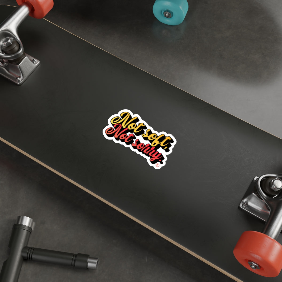 Not Soft, Not Sorry Die-Cut Sticker (Red/Yellow)