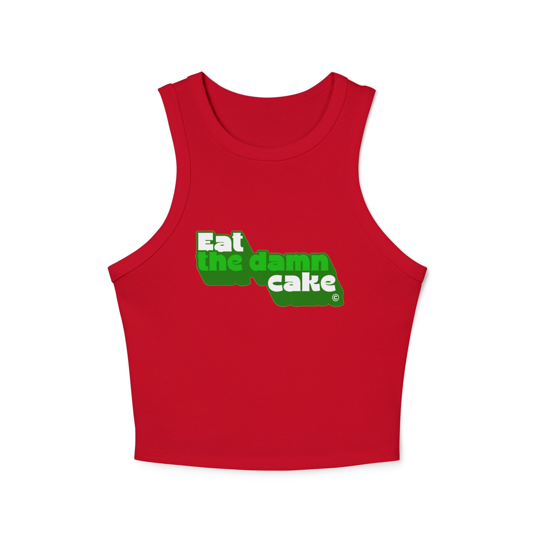 Eat the Damn Cake tank top (green on green)