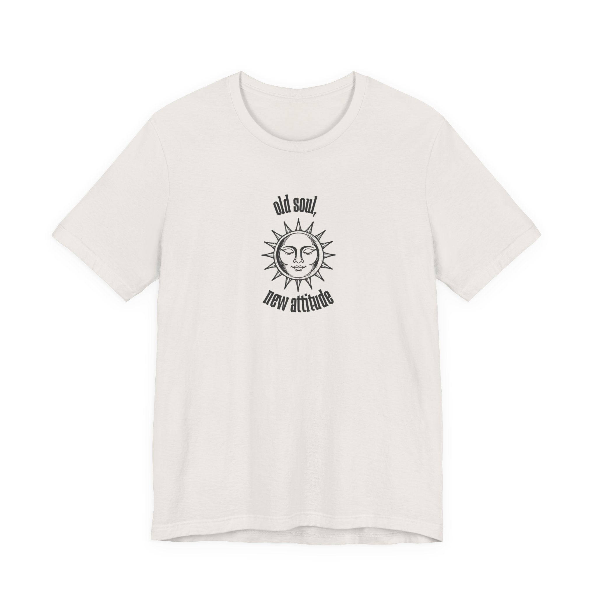 Old Soul New Attitude Shirt, Celestial Sun Graphic Tee for Women, Boho Vintage Gift, Sun Face T-Shirt, Star Moon Tee