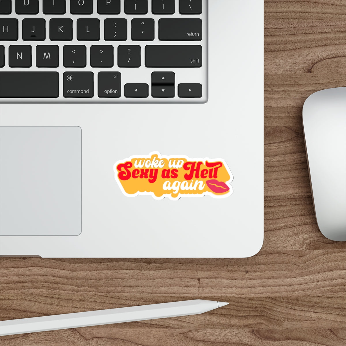Woke Up Sexy as Hell Again Retro Lip Graphic Die-Cut Sticker