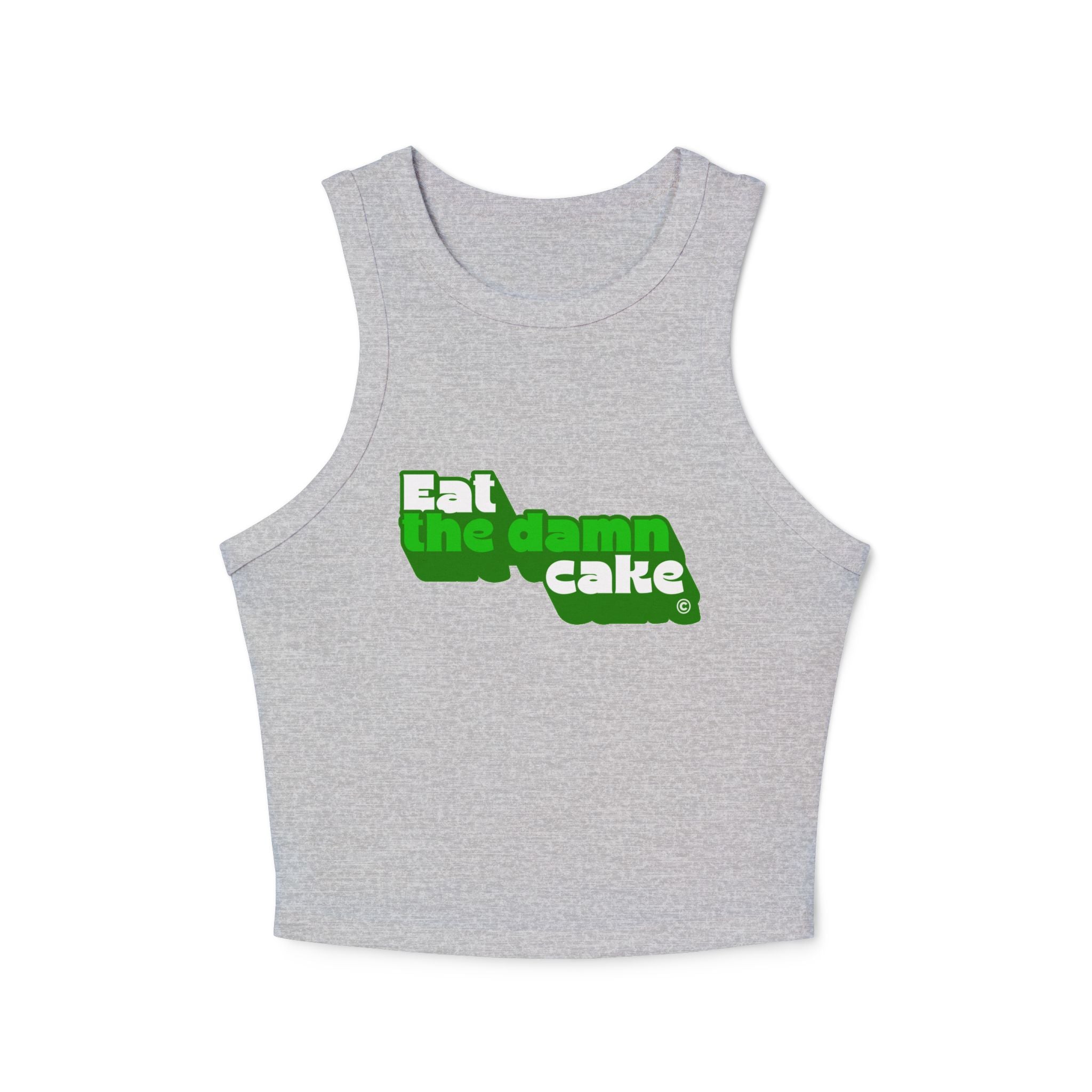 Eat the Damn Cake tank top (green on green)