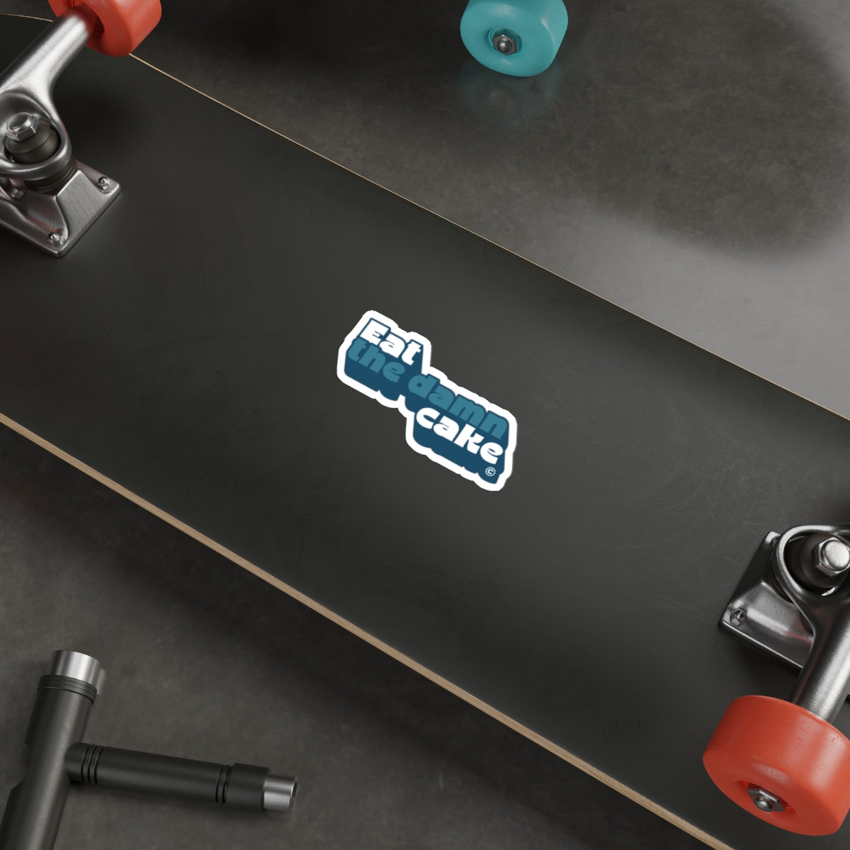 Eat the Damn Cake Retro Bold Typography Die-Cut Sticker