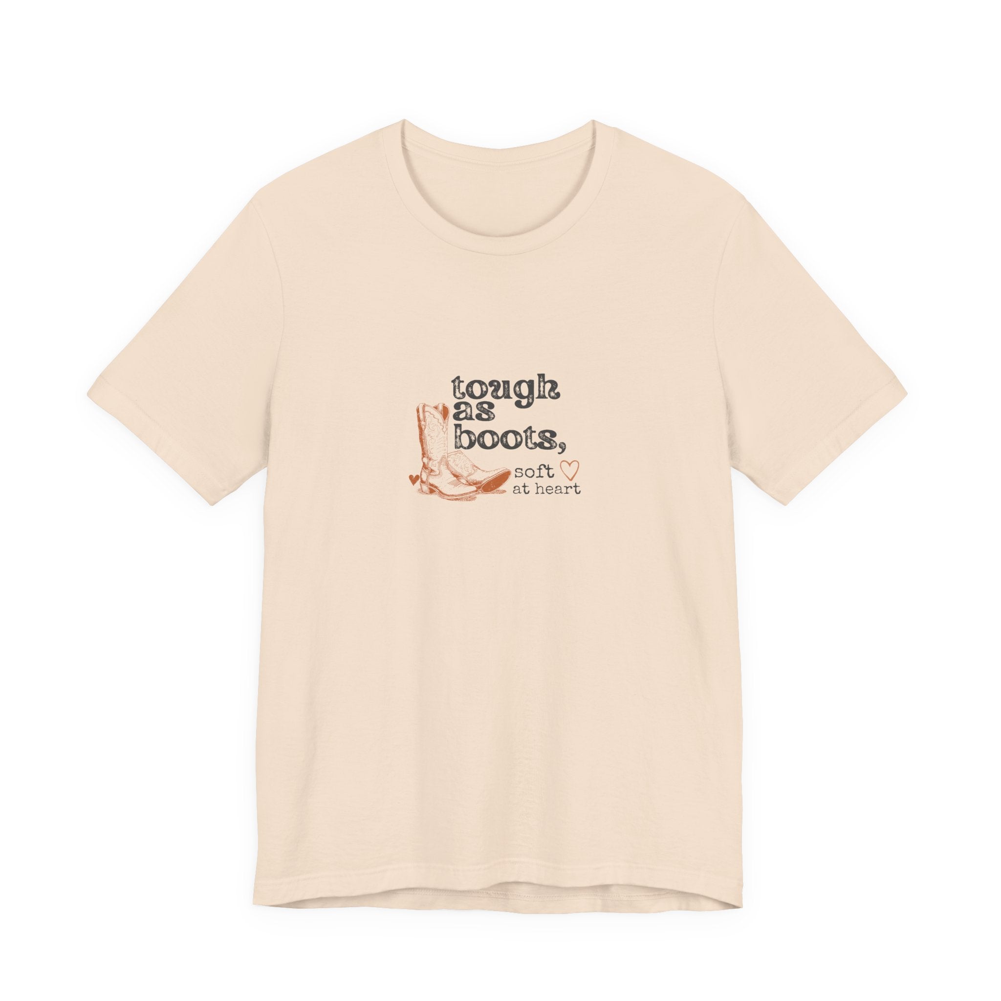 Tough As Boots Soft At Heart Shirt, Western Boots Graphic Tee, Country Gift for Her, Cowgirl T-Shirt, Statement Tee