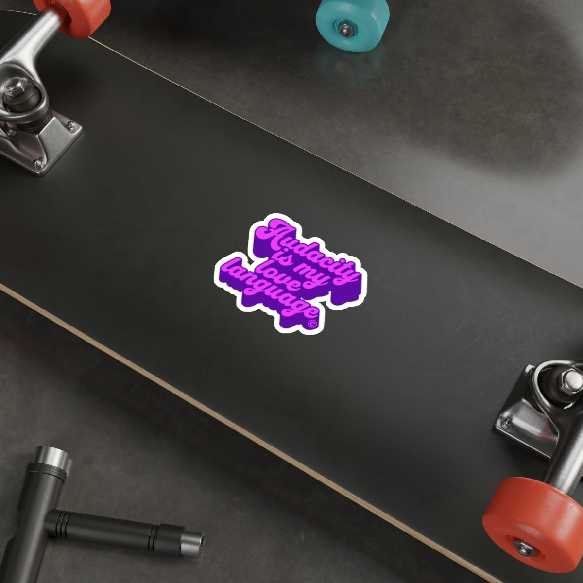 Audacity Is My Love Language Die-Cut Sticker (Purple & Pink)
