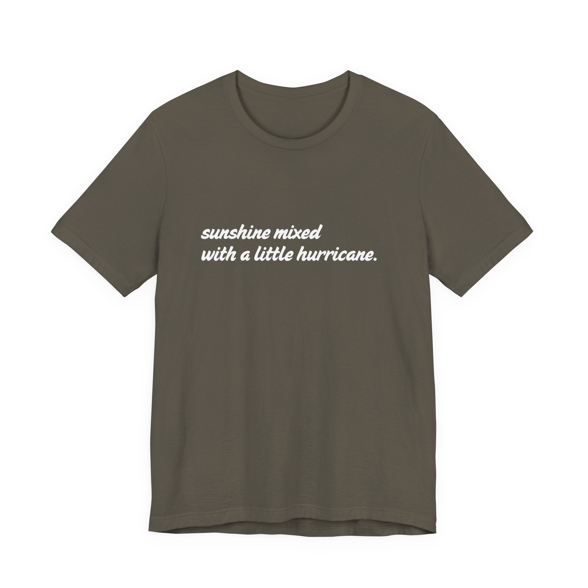 Sunshine Mixed With A Little Hurricane Shirt, Funny Script Tee Women, Sassy Gift for Her, Southern T-Shirt, Statement Tee