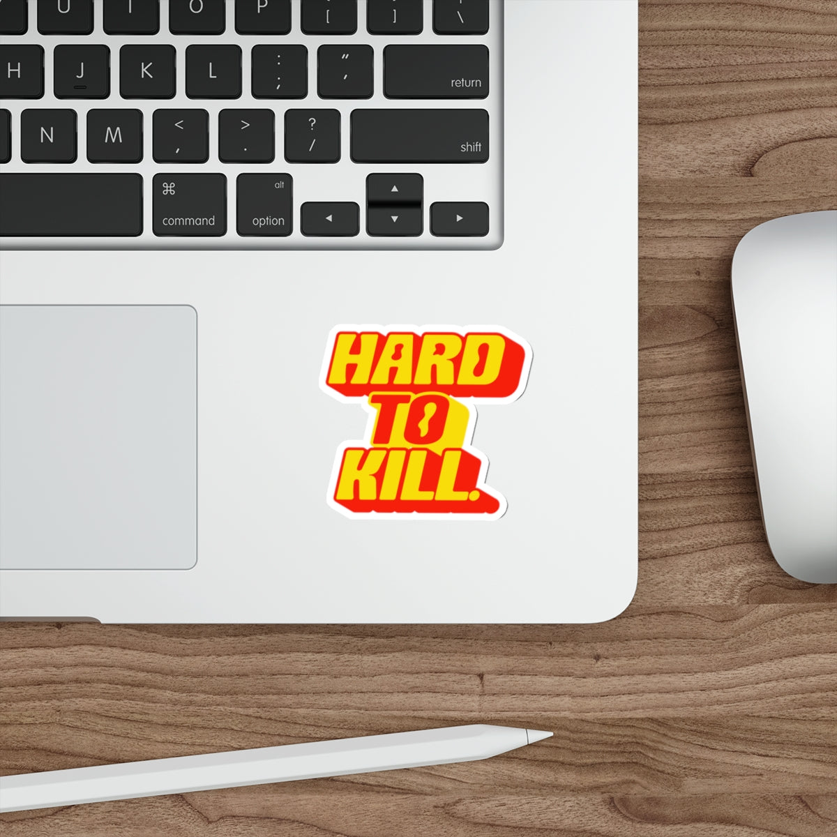 Hard To Kill Die-Cut Sticker - Red & Yellow Retro Bold Decal