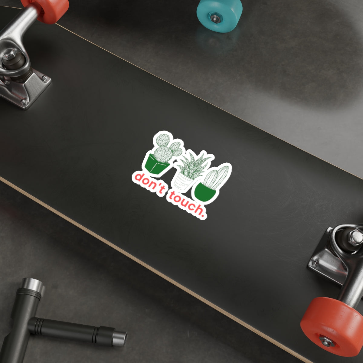 Don’t Touch Plant Sticker — Die-Cut Cactus & Succulent Decal