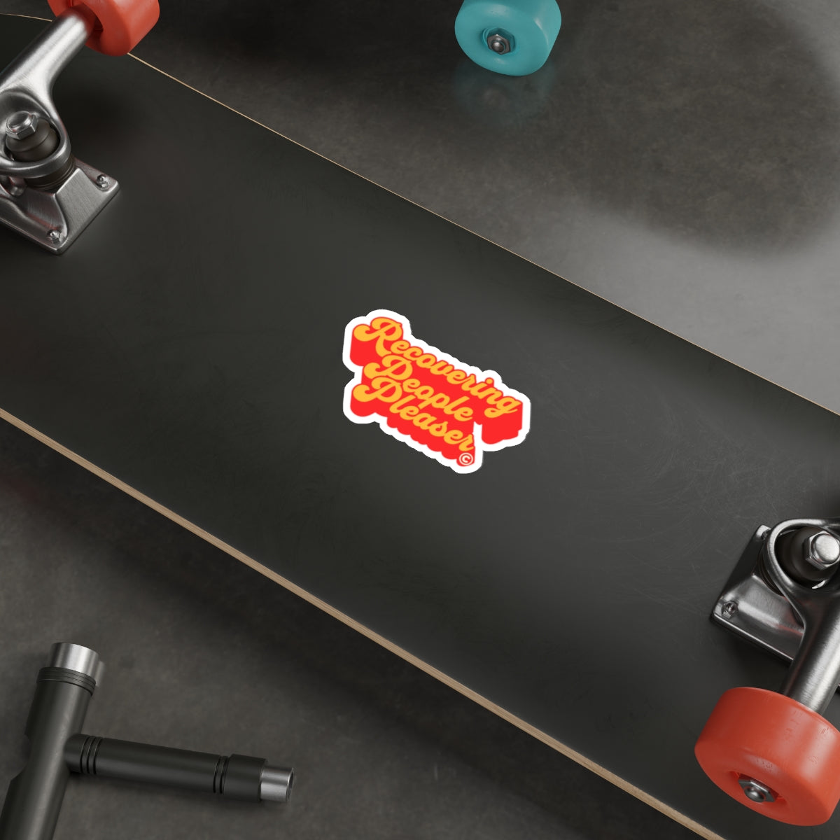 Recovering People Pleaser Die-Cut Sticker (Red/Yellow)