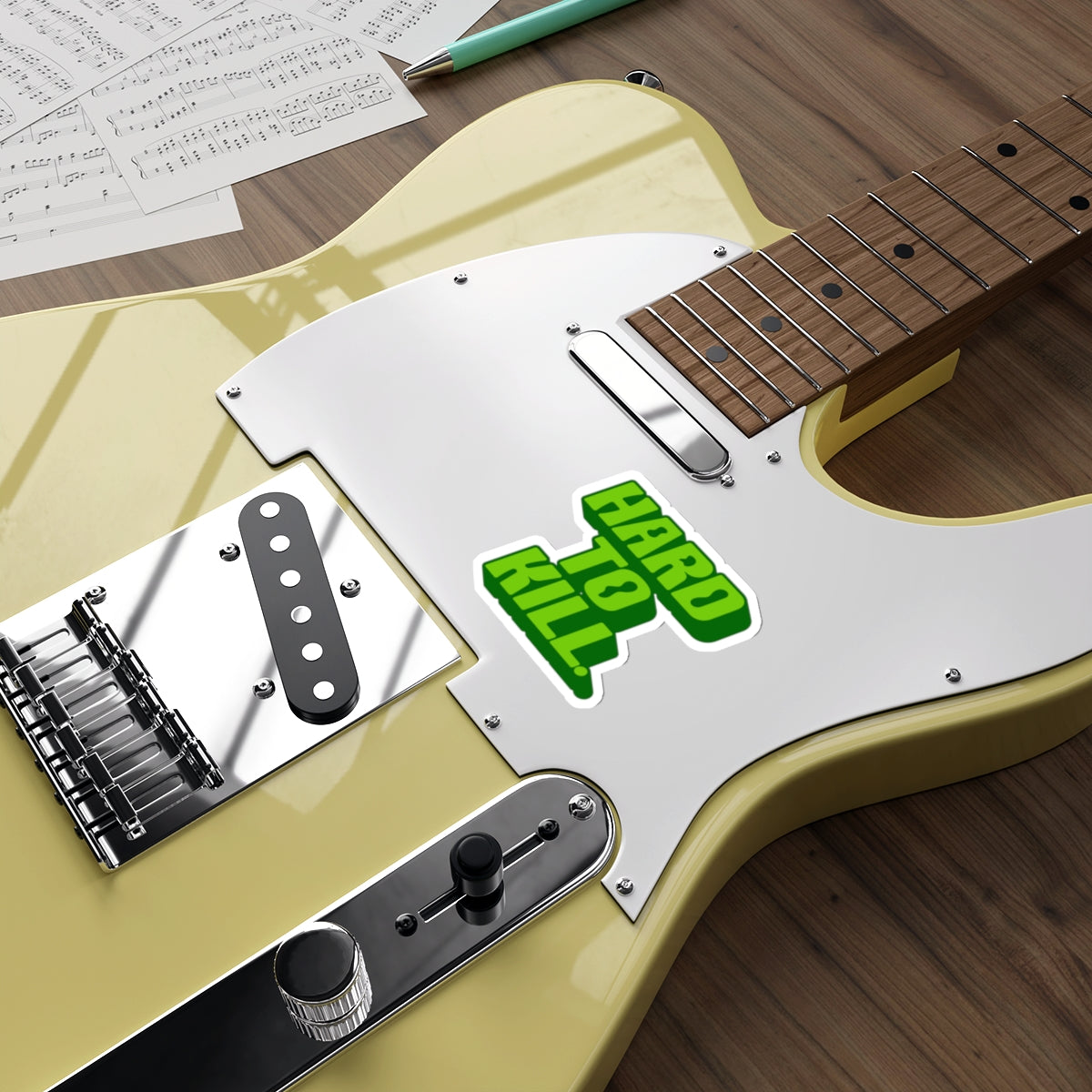 Hard To Kill Die-Cut Sticker - Green on Green Retro Bold Decal