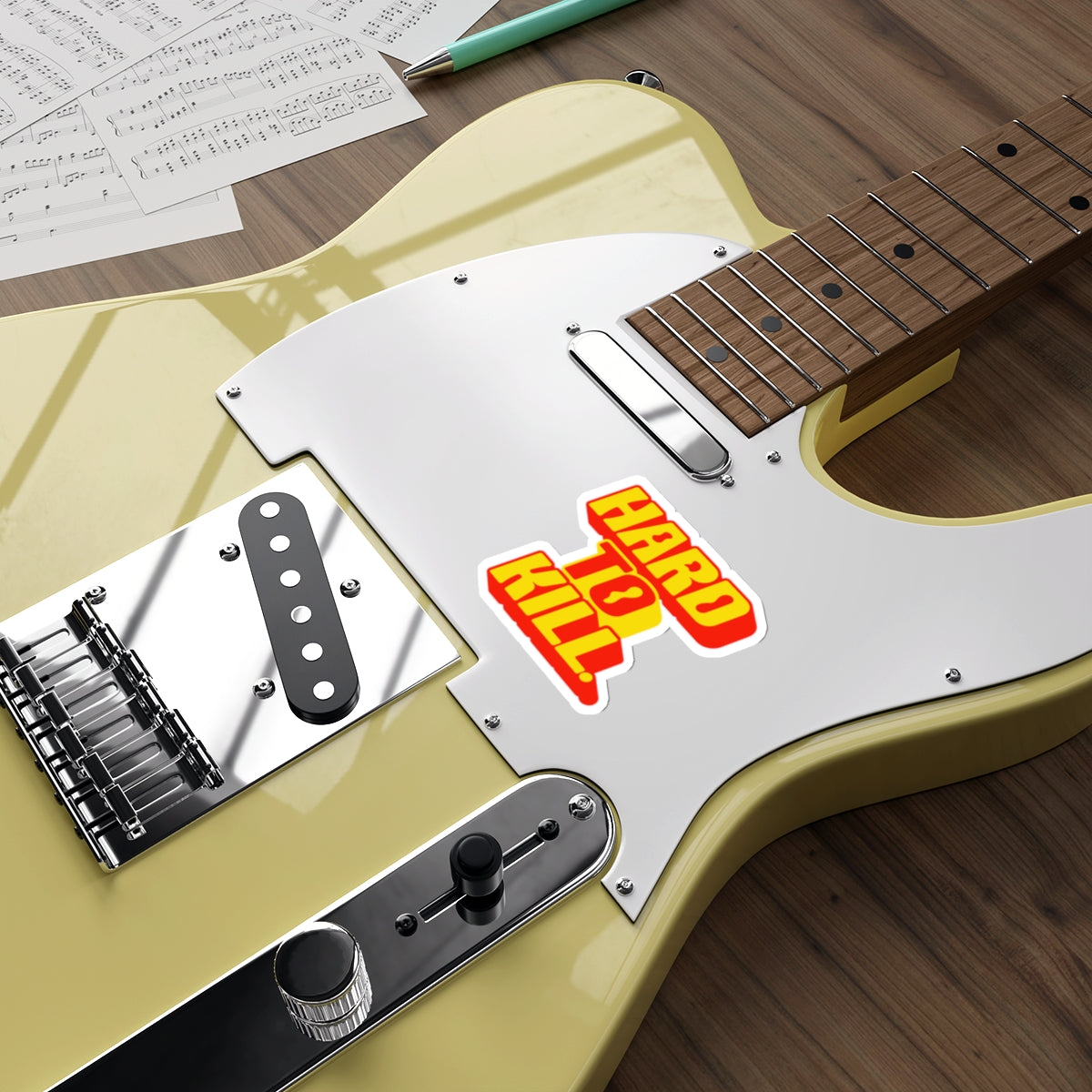 Hard To Kill Die-Cut Sticker - Red & Yellow Retro Bold Decal