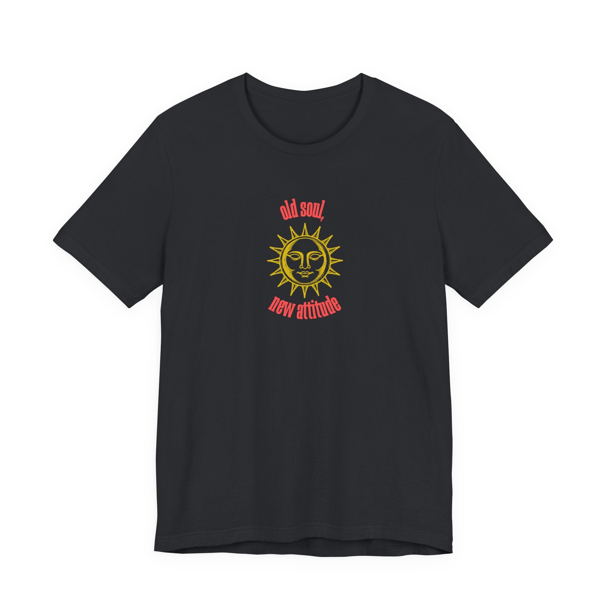 Old Soul New Attitude Shirt, Celestial Sun Graphic Tee for Women, Boho Vintage Gift, Sun Face T-Shirt, Star Moon Tee